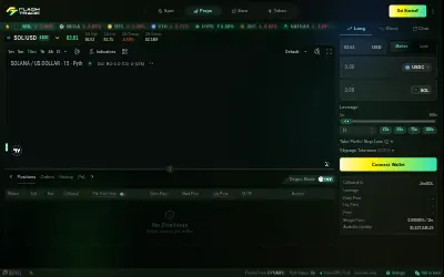 Website screenshot of Flash.Trade (2026-05-27)