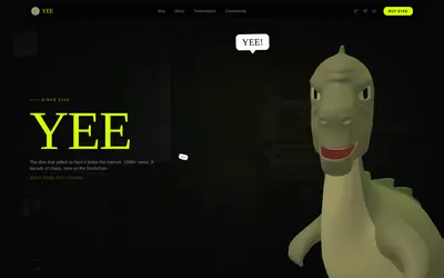 Website screenshot of Yee Token (2026-04-26)