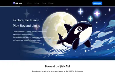 Website screenshot of GRAM Ecosystem (2026-06-02)