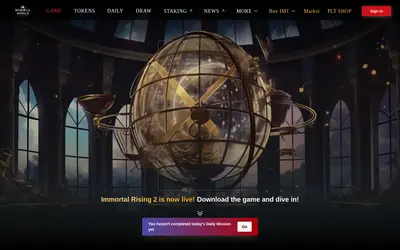 Website screenshot of Immortal Token (2026-05-20)