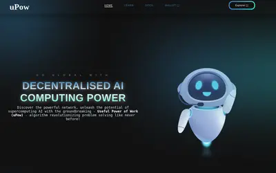 Website screenshot of uPow.ai (2026-05-20)