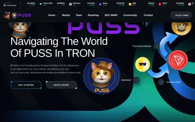 Website screenshot of PussFi (2026-05-22)