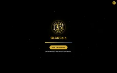 Website screenshot of BLCK Coin (2026-04-26)