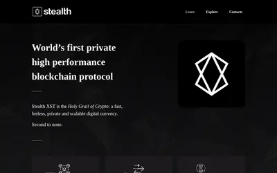 Website screenshot of Stealth (2026-05-21)