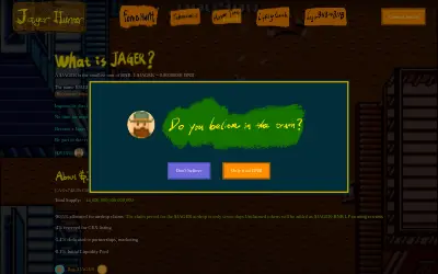Website screenshot of Jager Hunter (2026-06-02)