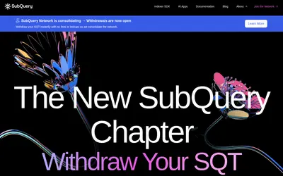 Website screenshot of SubQuery (2026-05-20)