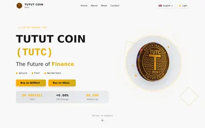 Website screenshot of TUTUT COIN (2026-05-22)