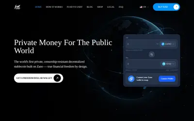 Website screenshot of Freedom Dollar (2026-05-21)