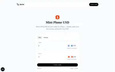 Website screenshot of Plume USD (2026-05-20)