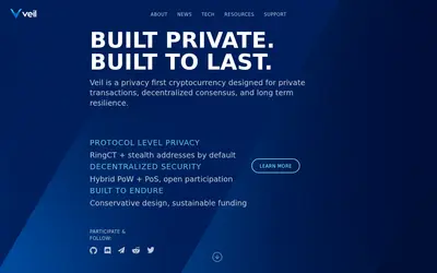 Website screenshot of Veil (2026-04-26)