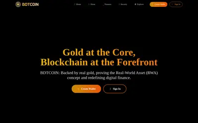 Website screenshot of BDTCOIN (2026-05-20)