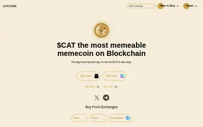 Website screenshot of Catcoin (2026-06-02)