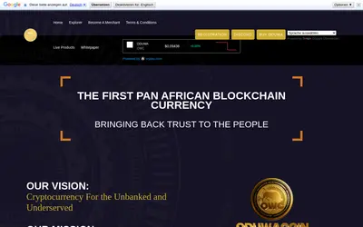 Website screenshot of Oduwa Coin (2026-04-21)