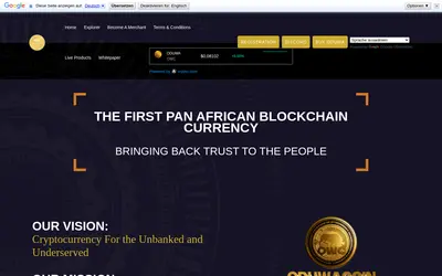 Website screenshot of Oduwa Coin (2026-05-21)
