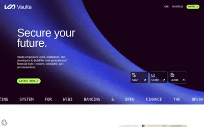 Website screenshot of Vaulta (2026-04-24)