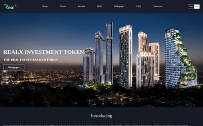 Website screenshot of REALX (2026-05-22)