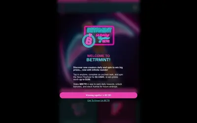 Website screenshot of BETRMINT (2026-05-22)