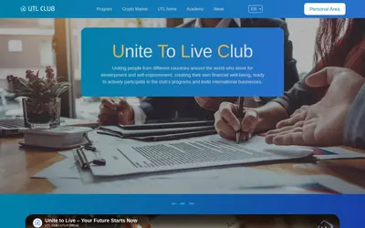 Website screenshot of Unite To Live Home (2026-05-22)