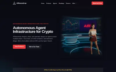 Website screenshot of AIR3 AIRewardrop (2026-05-27)