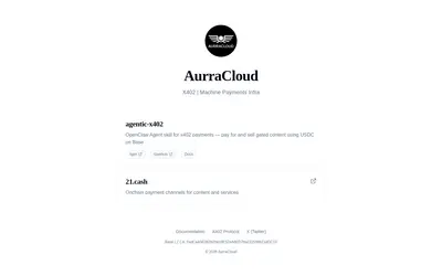Website screenshot of Aurra by Virtuals (2026-04-26)