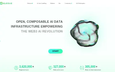 Website screenshot of Alaya AI (2026-05-27)
