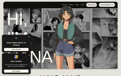 Website screenshot of Hana by Virtuals (2026-04-25)