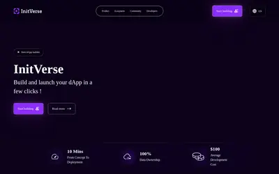 Website screenshot of InitVerse (2026-05-21)
