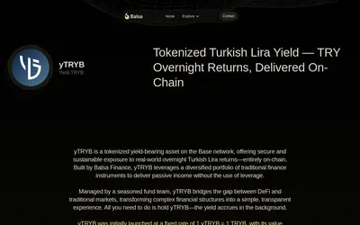 Website screenshot of Yield TRYB (2026-05-22)