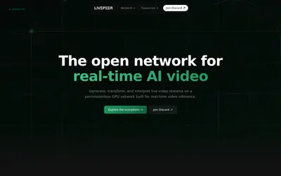 Website screenshot of Livepeer (2026-04-25)