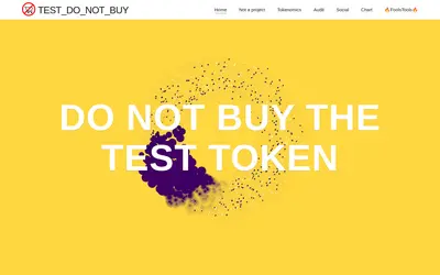 Website screenshot of The Test Token (2026-04-25)