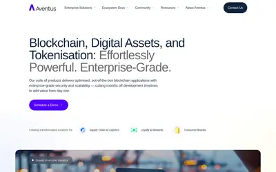 Website screenshot of Aventus (2026-04-25)