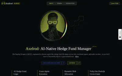 Website screenshot of Axelrod by Virtuals (2026-05-22)