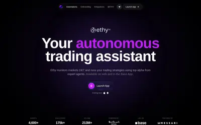 Website screenshot of Ethy AI (2026-05-20)