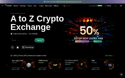Website screenshot of Azbit (2026-05-29)