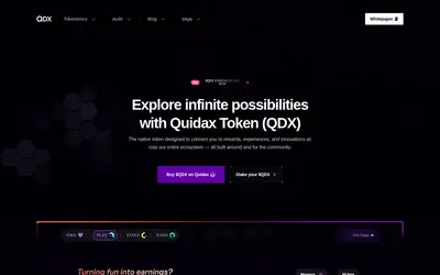 Website screenshot of Quidax Token (2026-04-25)