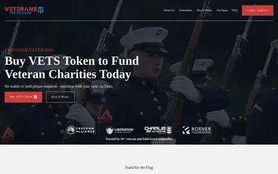 Website screenshot of Veterans for the Cause (2026-05-21)