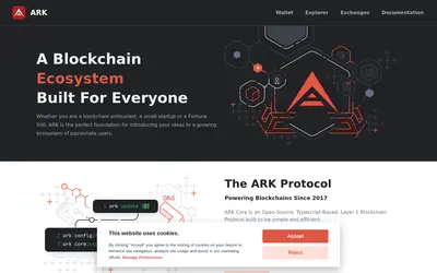 Website screenshot of Ark (2026-04-26)