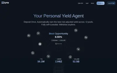 Website screenshot of ZyFAI (2026-04-26)