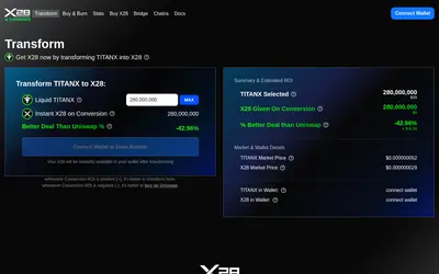 Website screenshot of X28 (2026-05-22)