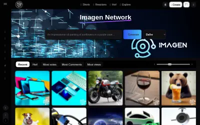 Website screenshot of Imagen Network (2026-05-27)