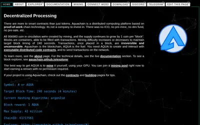 Website screenshot of Aquachain (2026-05-21)