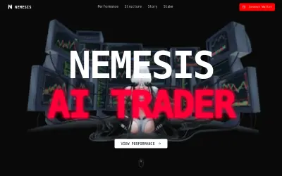 Website screenshot of Nemesis AI Trader (2026-06-03)