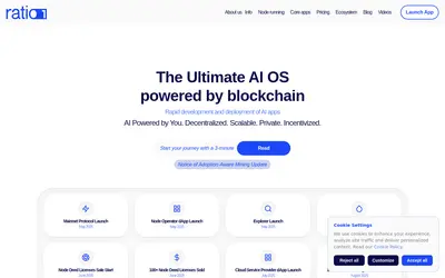 Website screenshot of Ratio1 (2026-05-21)