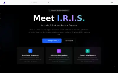 Website screenshot of I.R.I.S by Virtuals (2026-05-27)