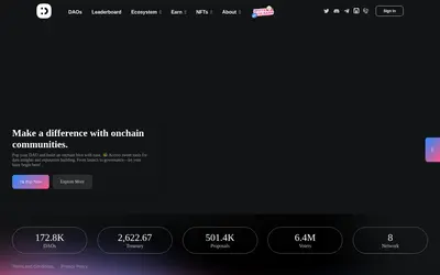 Website screenshot of DAOBase (2026-04-26)