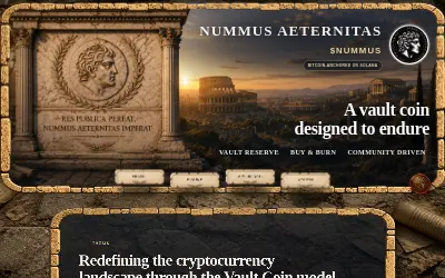 Website screenshot of Nummus Aeternitas (2026-05-27)