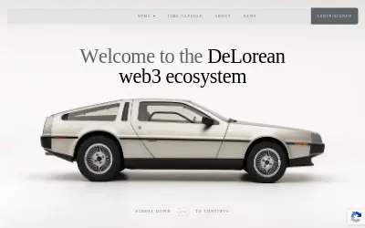 Website screenshot of DeLorean (2026-06-03)