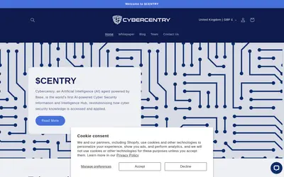 Website screenshot of Cybercentry (2026-04-25)