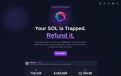Website screenshot of RefundYourSOL (2026-04-26)