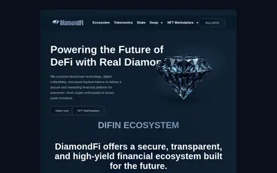 Website screenshot of DiamondFi (2026-04-26)